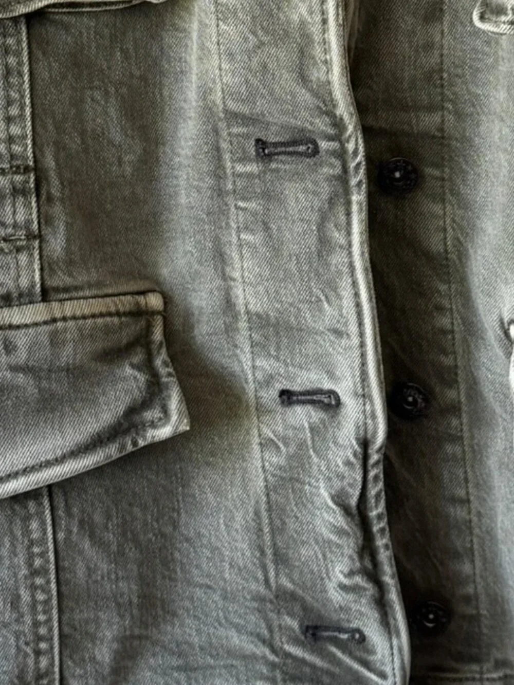 Free People Harley Military Shacket Utility Distressed Pockets Frayed Hem Sm - Picture 15 of 16